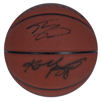 Kobe Bryant & Shaquille ONeal Dual Signed Spalding NBA Indoor/Outdoor Basketball (PSA/DNA)